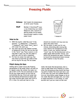 Freezing Fluids Part I