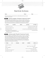 Survival Actions Vocabulary Lesson