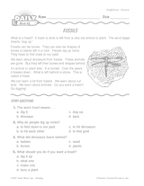 Science Reading Warm-Up: Fossils