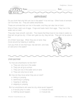 Science Reading Warm-Up: Amphibians (Grades 1 & 2)