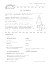 The Firefighter Reading Warm-Up