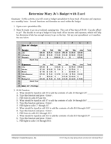 Determine Mary Jo's Budget with Excel