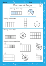 Fractions of Shapes (Fifths and Tenths)