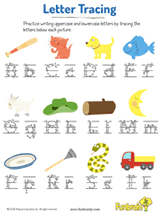 Trace the Letters for Bat, Cat, and More